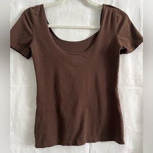 NWOT Old Navy Cotton T-Shirt Short Sleeve Crop Top Brown size XS
